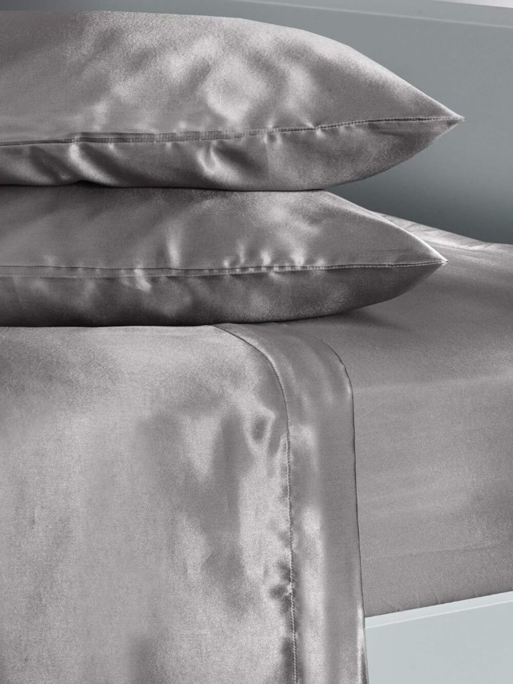 King Sz 4 Pc Bed Sheet Set Silky Smooth Satin Deep Pocket X002YMM88F - Picture 3 of 6
